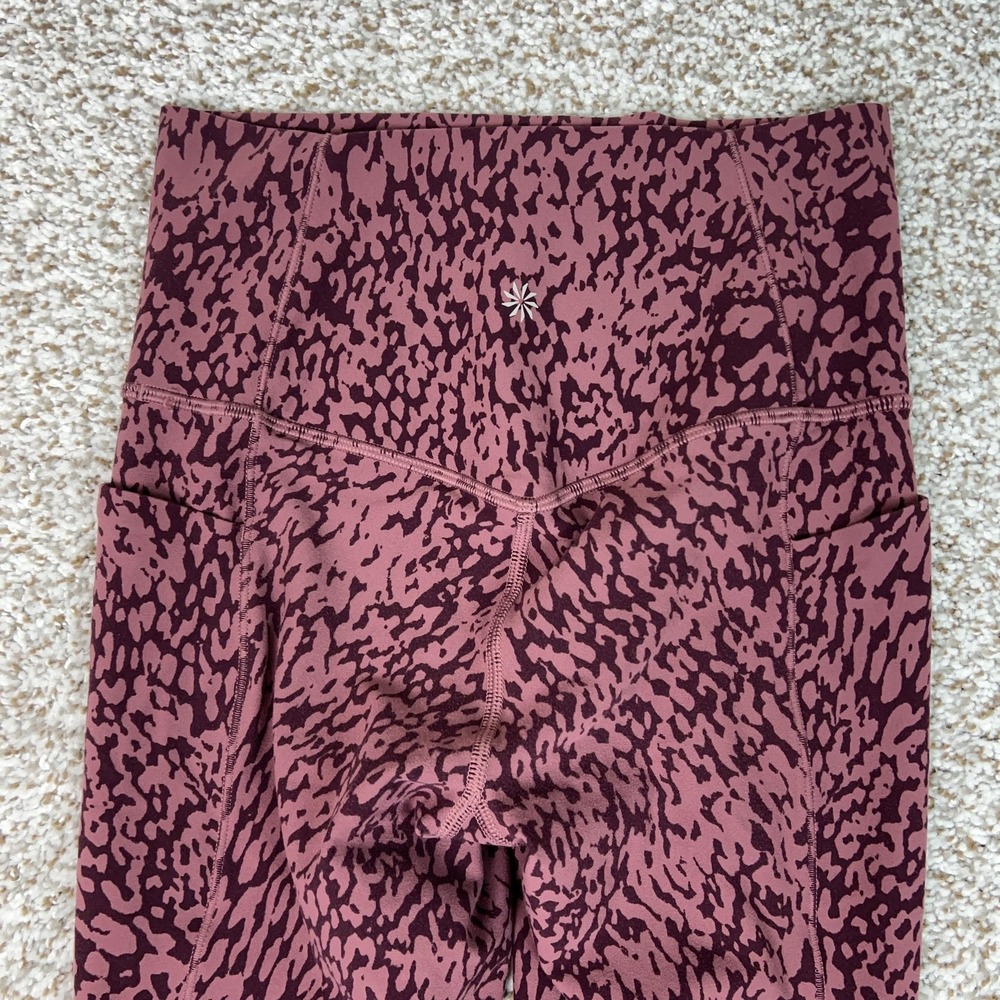 Athleta Pants Womens XS Red Salutation Stash Pocket II High Rise Leggings Gym - Picture 10 of 11